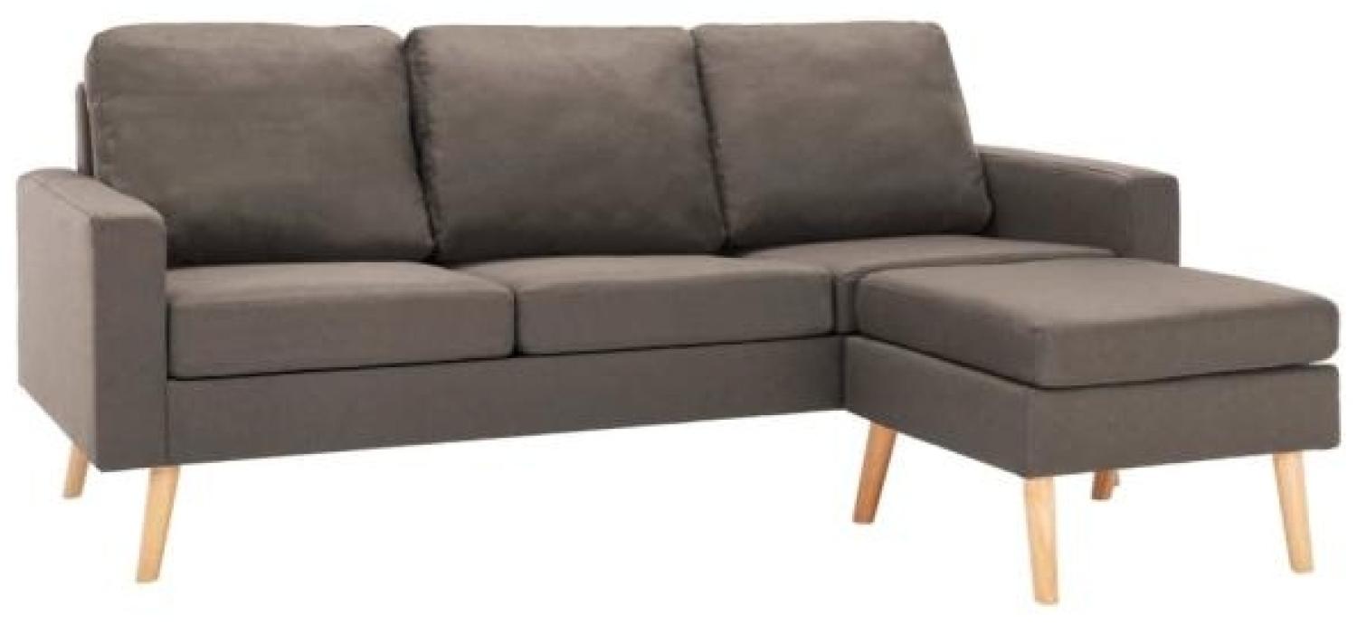 vidaXL 3-Sitzer-Sofa mit Hocker Taupe Stoff 288731 Bild 1