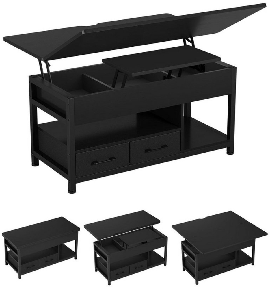 MSMASK Couchtisch 3-in-1-Multifunktions-Wohnzimmertisch mit 2 Schubladen, Kaffeetisch, Versteckte Aufbewahrung, 50T x 100B x 50H cm Bild 1