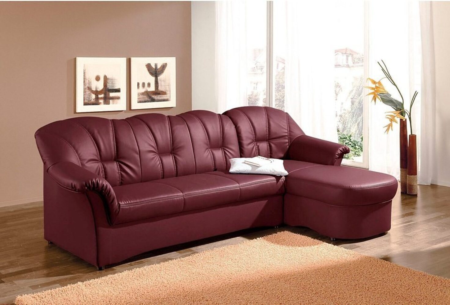 DOMO collection Ecksofa Papenburg L-Form, in großer Farbvielfalt, wahlweise mit Bettfunktion Bild 1