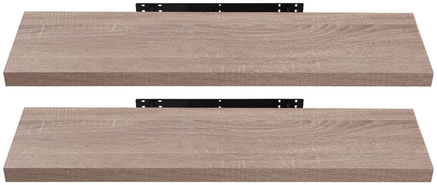 EUGAD Wandregal Wandboard 2er Set Hängeregal Holz Board Modern Eiche Gelb 120x22,9x3,8cm 0120QJ-2 Bild 1