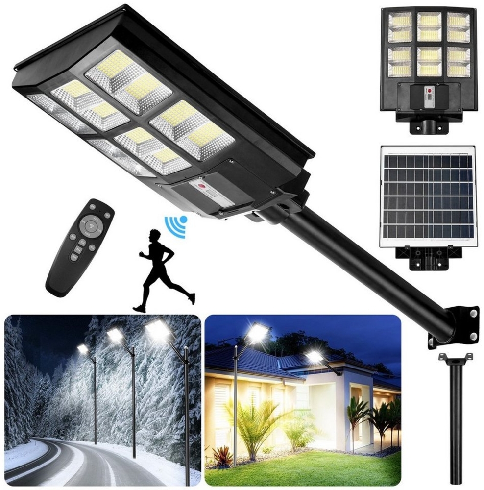 Rosnek LED Außen-Wandleuchte Solar, Bewegungsmelder, Wasserdicht, für Parkplatz Basketballplatz, Weiß(6500K), 40000-80000lm, Fernsteuerung, Garage Hof Deko Bild 1