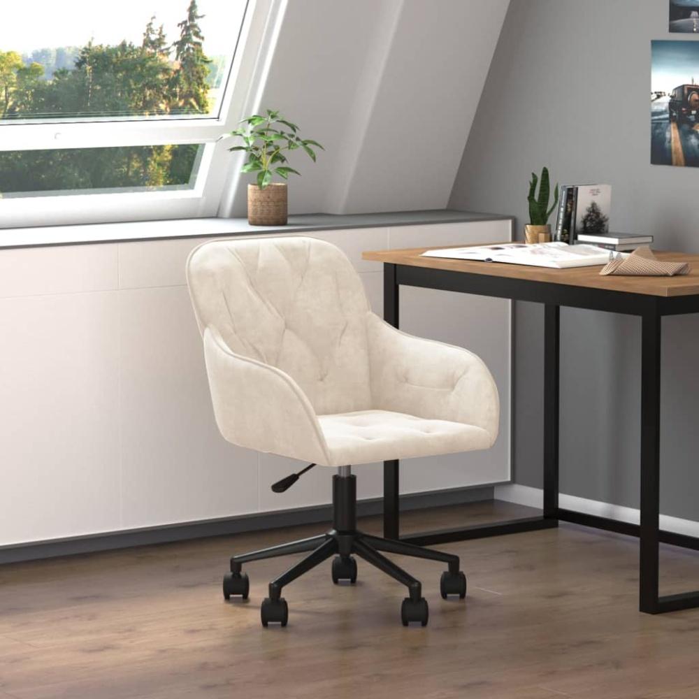 vidaXL Bürostuhl Drehbar Creme Samt 344876 Bild 1