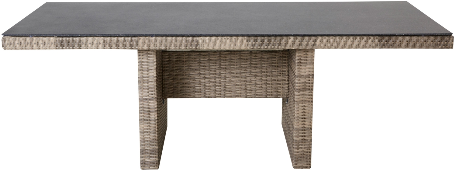 Gartentisch Topeka Esstisch Wangentisch 220 x 100 x 75 cm Spraystone Tischplatte Braun Bild 1