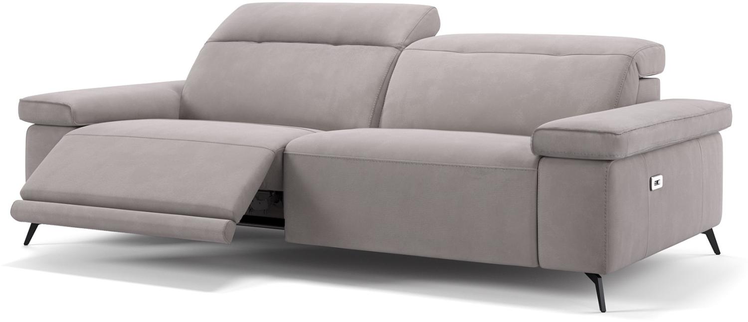 Sofanella Stoffsofa URBANA Dreisitzer Relaxsofa italienisch in Hellgrau S: 210 Breite x 114 Tiefe Bild 1