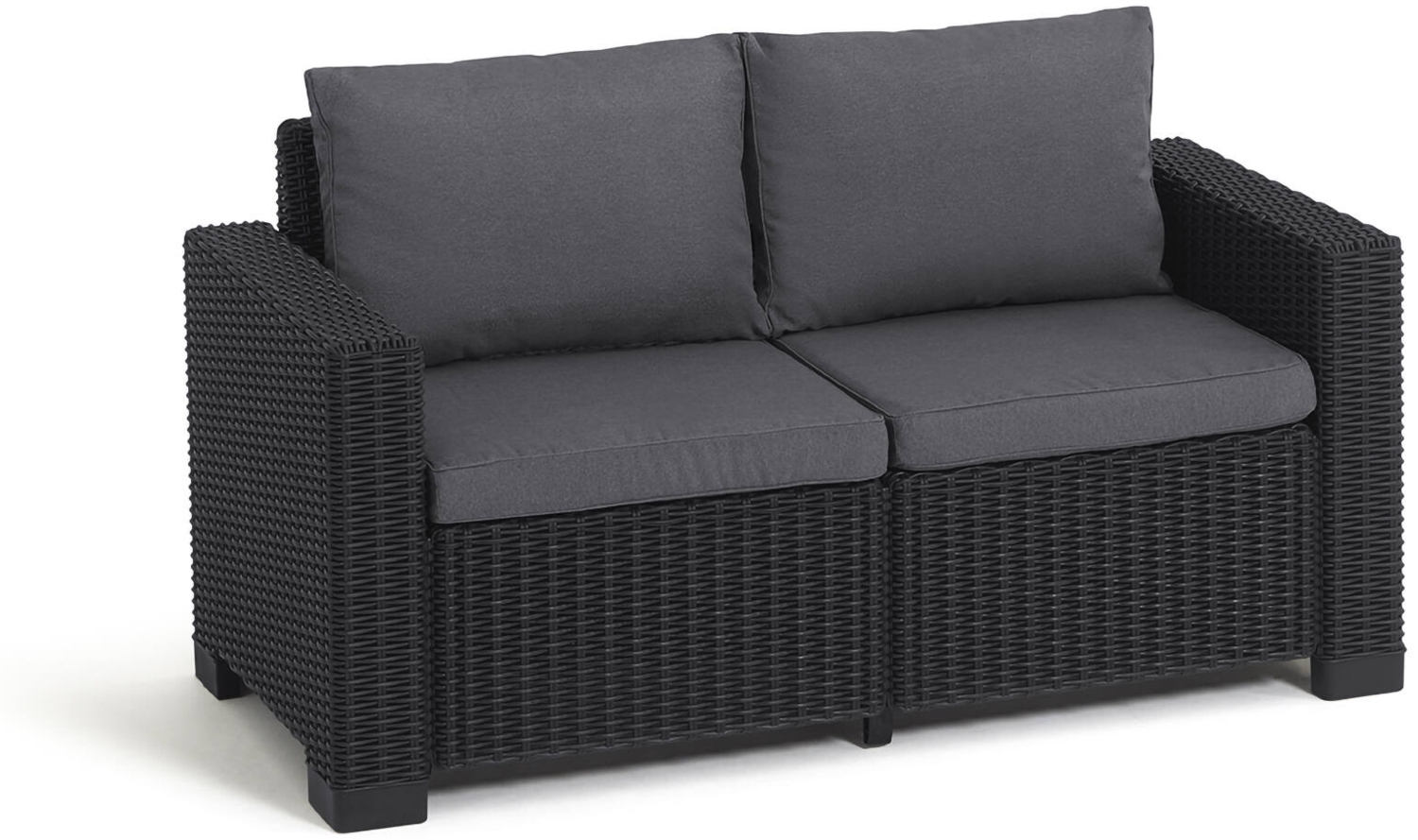 Dmora Outdoor-Sofa Roberval, Gartensofa, Terrassensofa, Sitzbank für draußen, 141x68 h72 cm, Anthrazit Bild 1