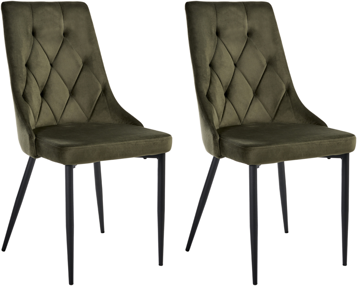 Esszimmerstuhl 2er Set AVENIR Samtstoff Olivgrün Bild 1