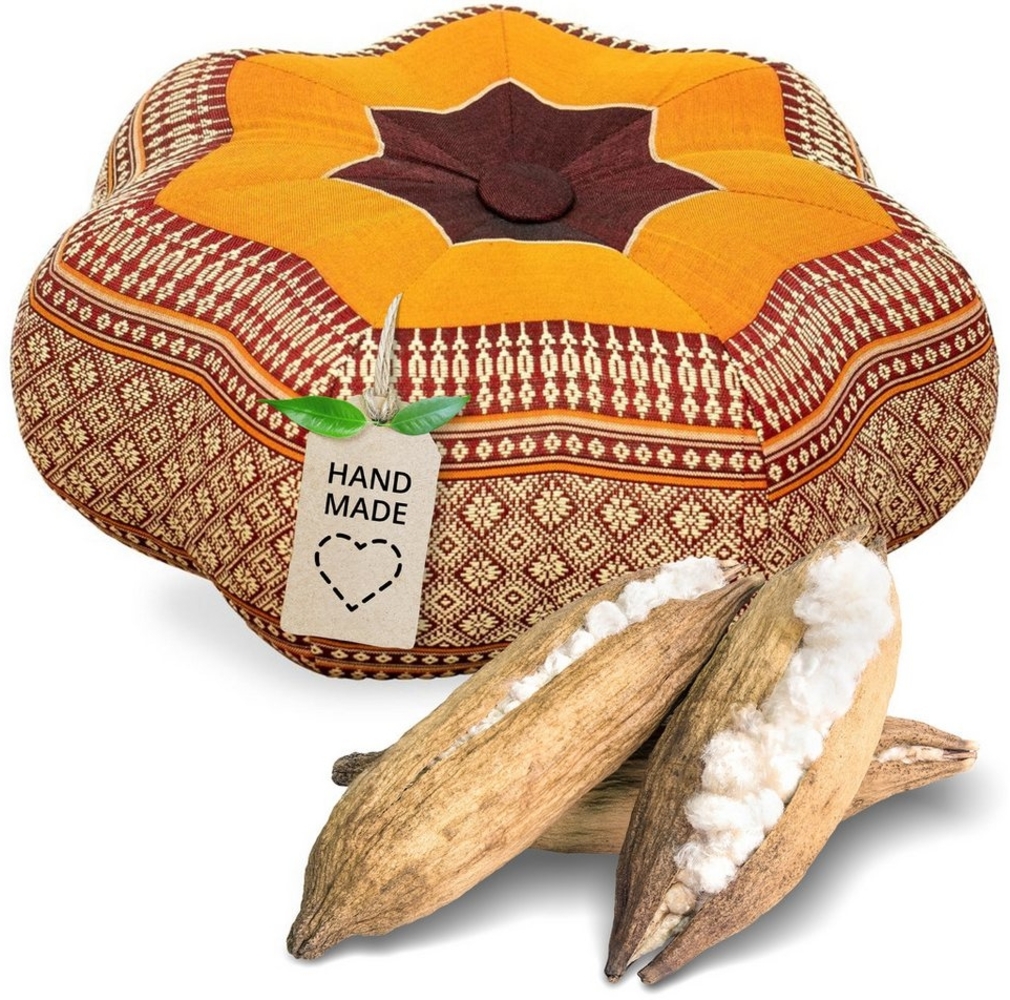livasia Meditationskissen Zafukissen Stern klein, vegan und handgefertigt, 30x15cm, Kapok Bild 1