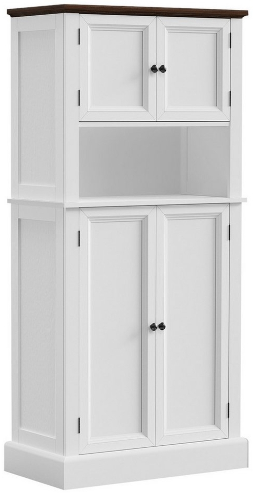 oyajia Stauraumschrank Badkommode Badezimmerschrank Badschrank Badezimmermöbel (verstellbare Ablagen, offenes Fach) Hochwertige MDF Front, Badschrank, Bad Bild 1