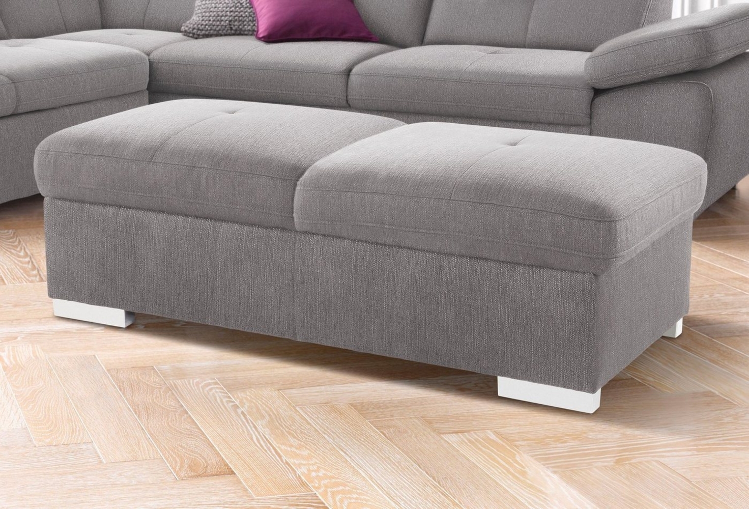 exxpo - sofa fashion Hocker Spring Bankhocker, guter Sitzkomfort und tolle Verarbeitungsdetails Bild 1