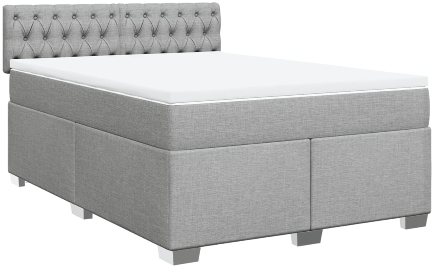 vidaXL Boxspringbett mit Matratze Hellgrau 140x200 cm Stoff 3285918 Bild 1