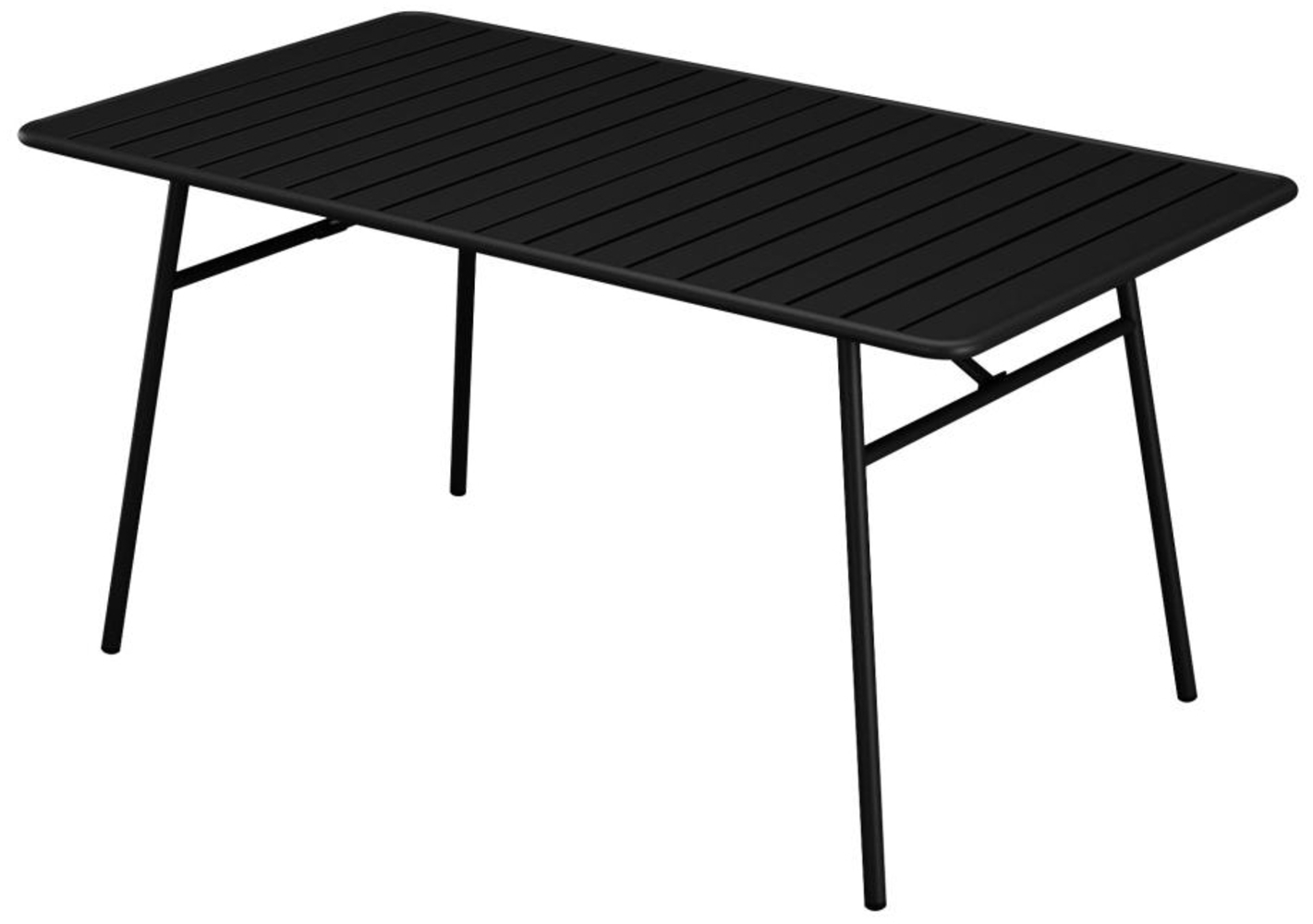 Vente-unique - Gartentisch - L. 160 cm - Metall - Schwarz - MIRMANDE von MYLIA Bild 1