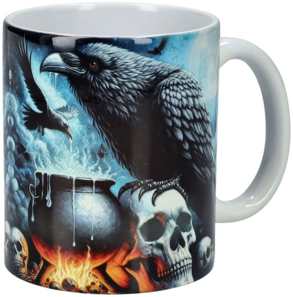 Figuren Shop GmbH Tasse Tasse - Dunkler Rabe der Nacht - Gothic Kaffeetasse Totenkopf Schädel, Keramik Bild 1