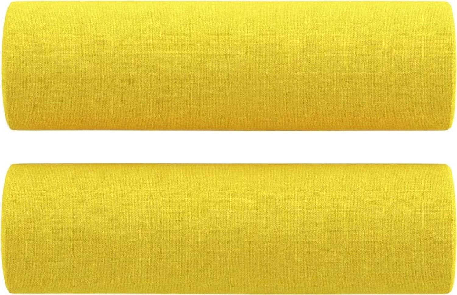 vidaXL Zierkissen 2 Stk. Hellgelb Ø15x50 cm Stoff 349506 Bild 1