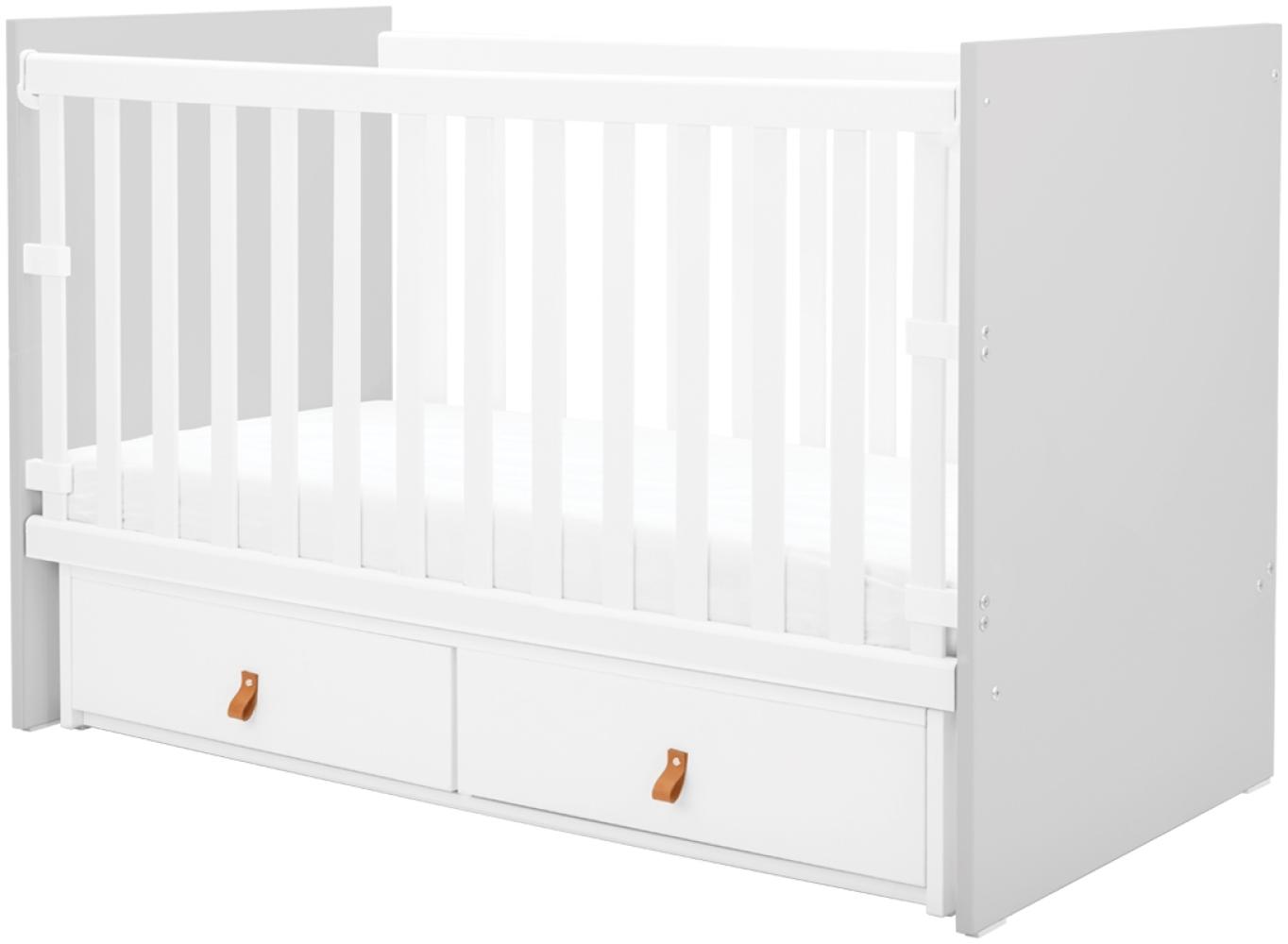 Kikkaboo Babybett Hollee Gitterbett 120 x 60 cm Schwingfunktion, 2 Schubladen grau Bild 1