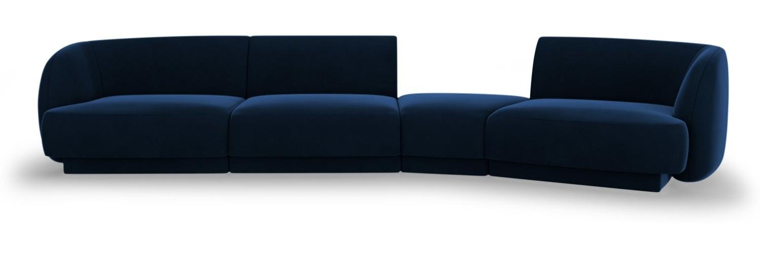 Micadoni Modulares Sofa Miley 4-Sitzer Rechts Samtstoff Königsblau Bild 1