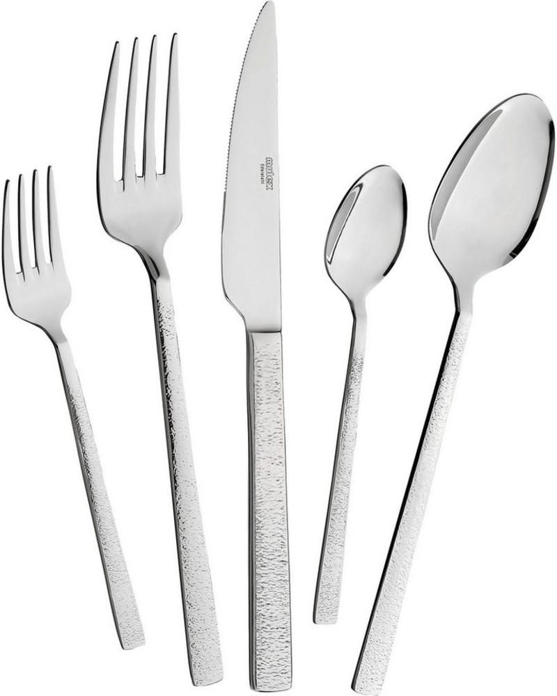 Mulex Besteck-Set Besteck Genua, mit gehämmerter Struktur (30-tlg), 6 Personen, Chromstahl, ein Besteck mit außergewöhnlichem, glamourösen Design Bild 1