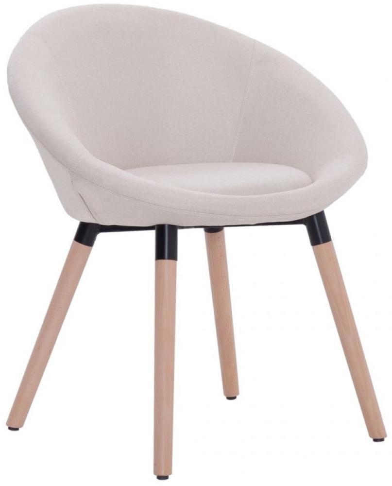 Esszimmerstühle 2 Stk. Cremeweiß Stoff [283441] Bild 1