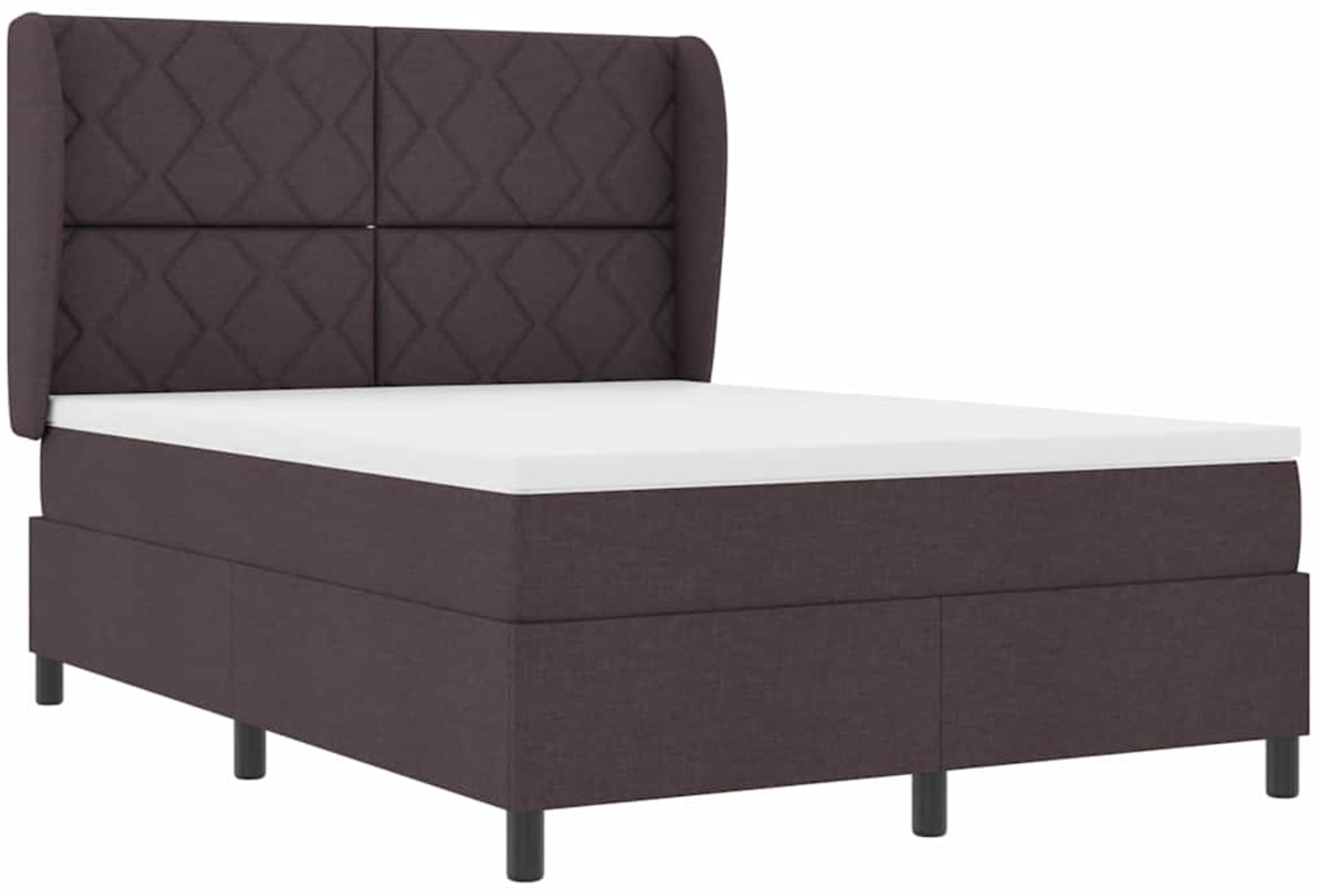 vidaXL Boxspringbett mit Matratze Dunkelbraun 140 x 200 cm Stoff 3340630 Bild 1