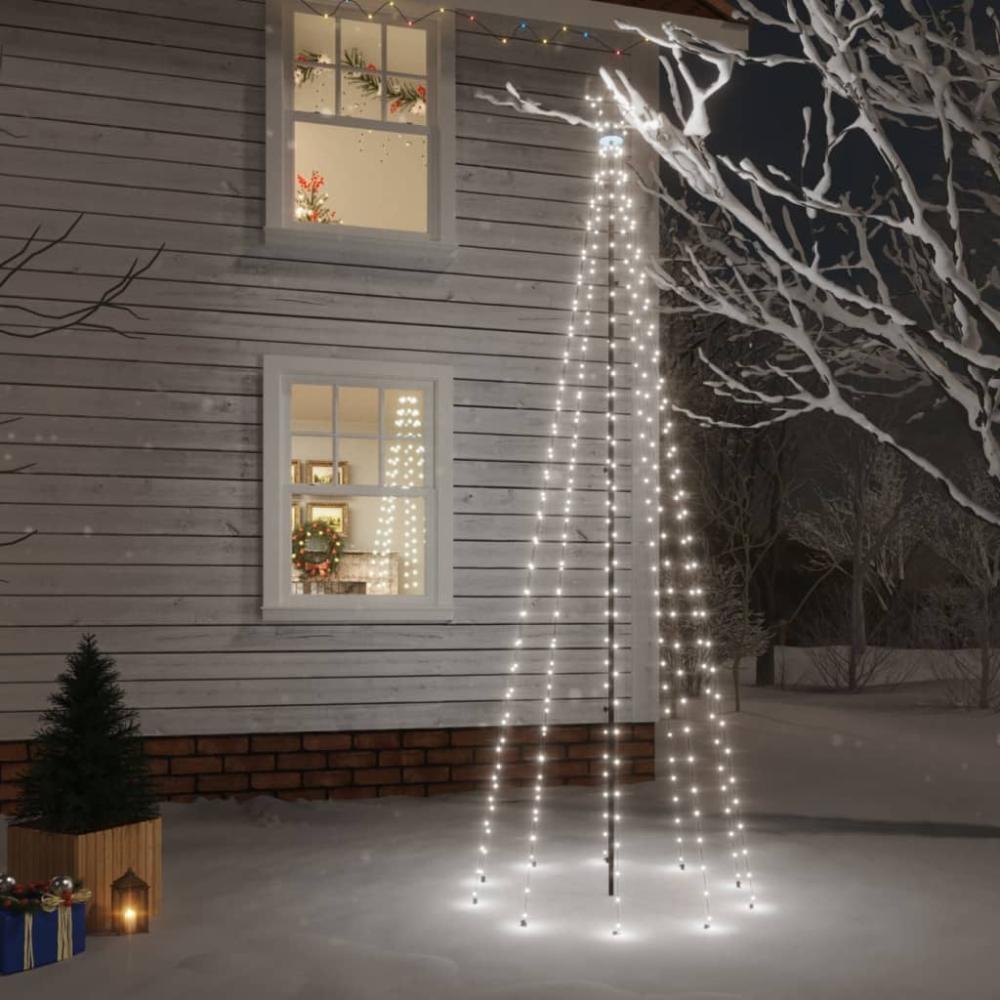 vidaXL LED-Weihnachtsbaum mit Erdnägeln Kaltweiß 310 LEDs 300 cm 343555 Bild 1