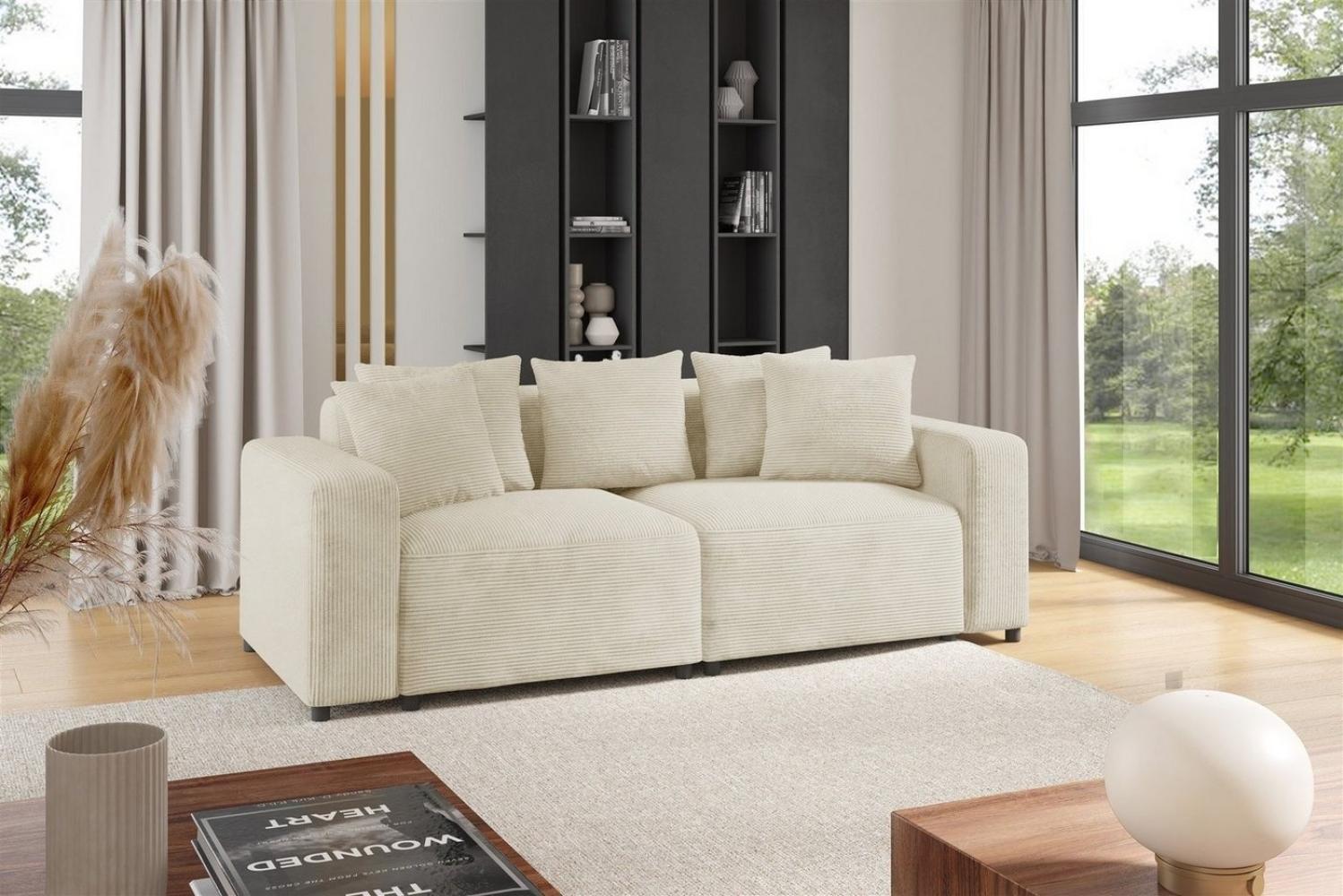 Sofa Designersofa MEGAN 2-Sitzer in Stoff Poso Creme Bild 1