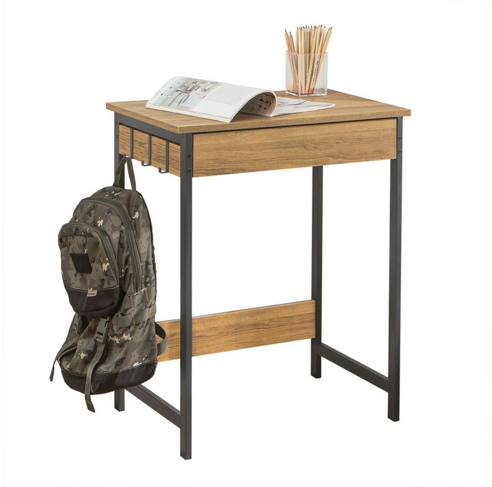 SoBuy Schreibtisch FWT43, Bürotisch, Tisch, Eckschreibtisch, Computertisch Arbeitstisch mit einer Schublade und 2 Haken, Homeoffice Bild 1