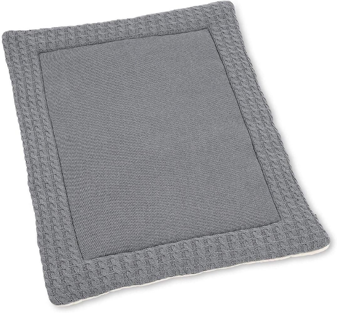 Sterntaler Strick-Krabbeldecke silber/melange 80x100 cm Bild 1