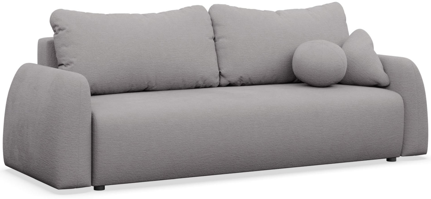 Selsey 'Nubelle' Sofa 3-Sitzer mit Schlaffunktion & Stauraum, Chenille, grau Bild 1