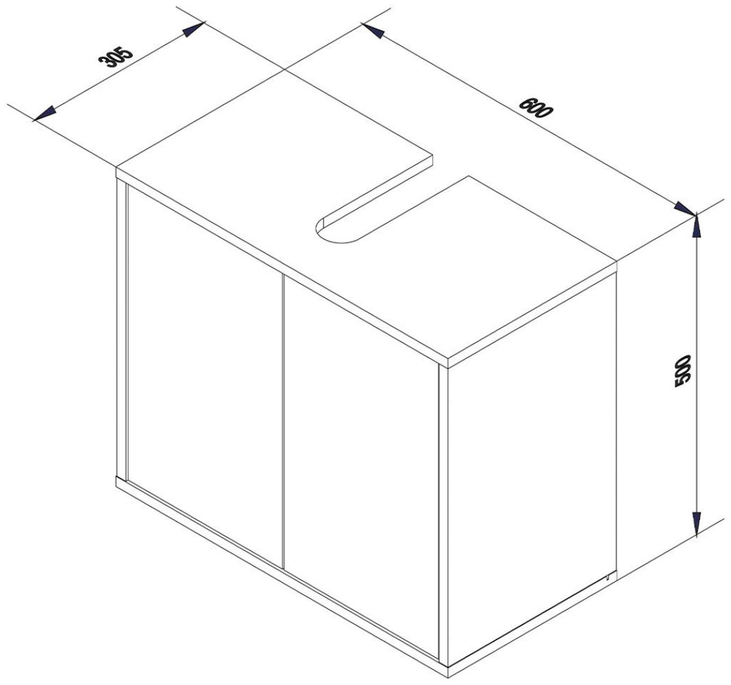 Fackelmann FINN Waschbeckenunterschrank 60 cm, Braun hell Bild 1