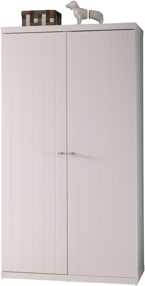 Kleiderschrank >ROBIN< in Weiß aus MDF - 110x204,5x57cm (BxHxT) Bild 1