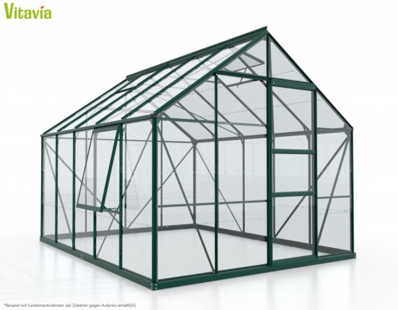 Vitavia Gewächshaus Meridian 1 8300 BxTxH 257x321x232cm ESG Glas 8,3m² smaragd Bild 1