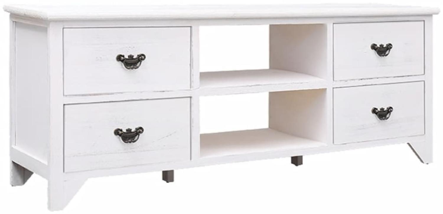 TV-Schrank Antik-Weiß 108 x 30 x 40 cm Massivholz Paulownia [338522] Bild 1