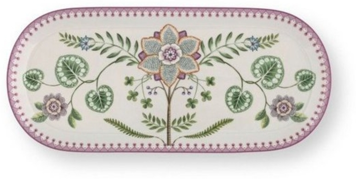 Pip Studio Kuchenplatte Lily & Lotus Rechteckig Off White-Lila (33,3x15,5 cm) 51.018.159 Bild 1