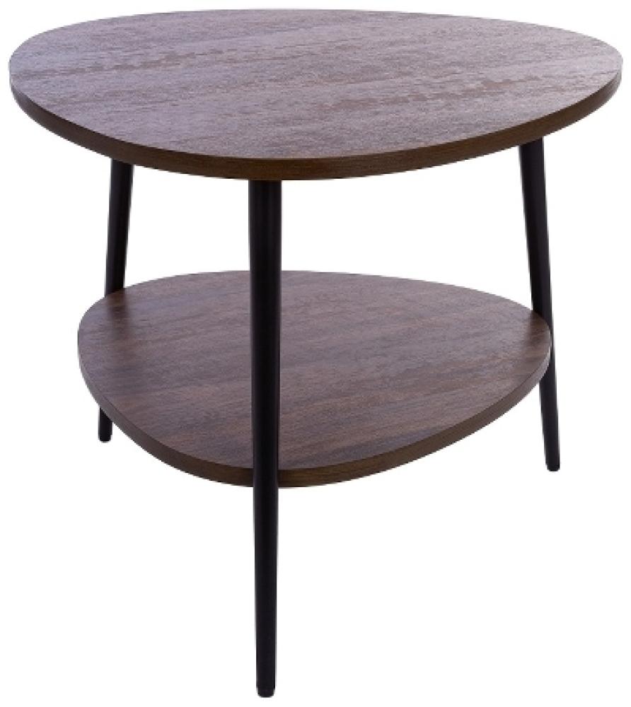 Beistelltisch Luisa 60 x 60 x 50 cm MDF Braun dreieckig mit zwei Ablageflächen Bild 1