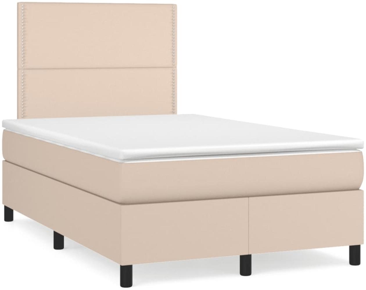 vidaXL Boxspringbett Matratze Cappuccino-Braun 120x190 cm Kunstleder 3269976 Bild 1