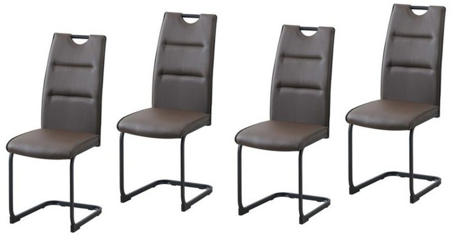 HTI-Living Freischwinger Schwingstuhl DannyP PU Braun (Set, 4 St), Freischwinger Esszimmerstuhl Kunstleder Bild 1