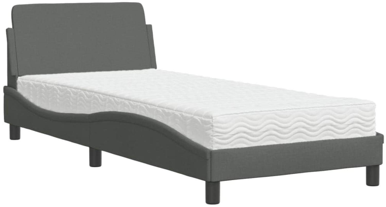 vidaXL Bett mit Matratze "Dover" Dunkelgrau 90x200 cm Stoff 3208325 Bild 1