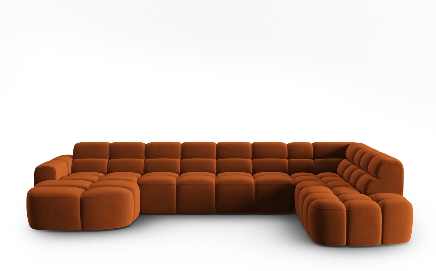 Micadoni Panorama Ecksofa Lisa 7-Sitzer Rechts Samt Casino Terrakotta Bild 1