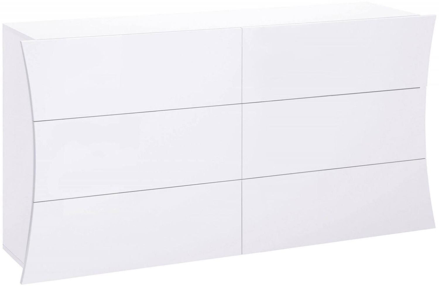 Dmora Kommode Albelaziz, Kommode mit 6 Schubladen, Schlafzimmerkommode, 100 % Made in Italy, glänzendes Weiß, 155 x 40 x 82 cm, Bild 1