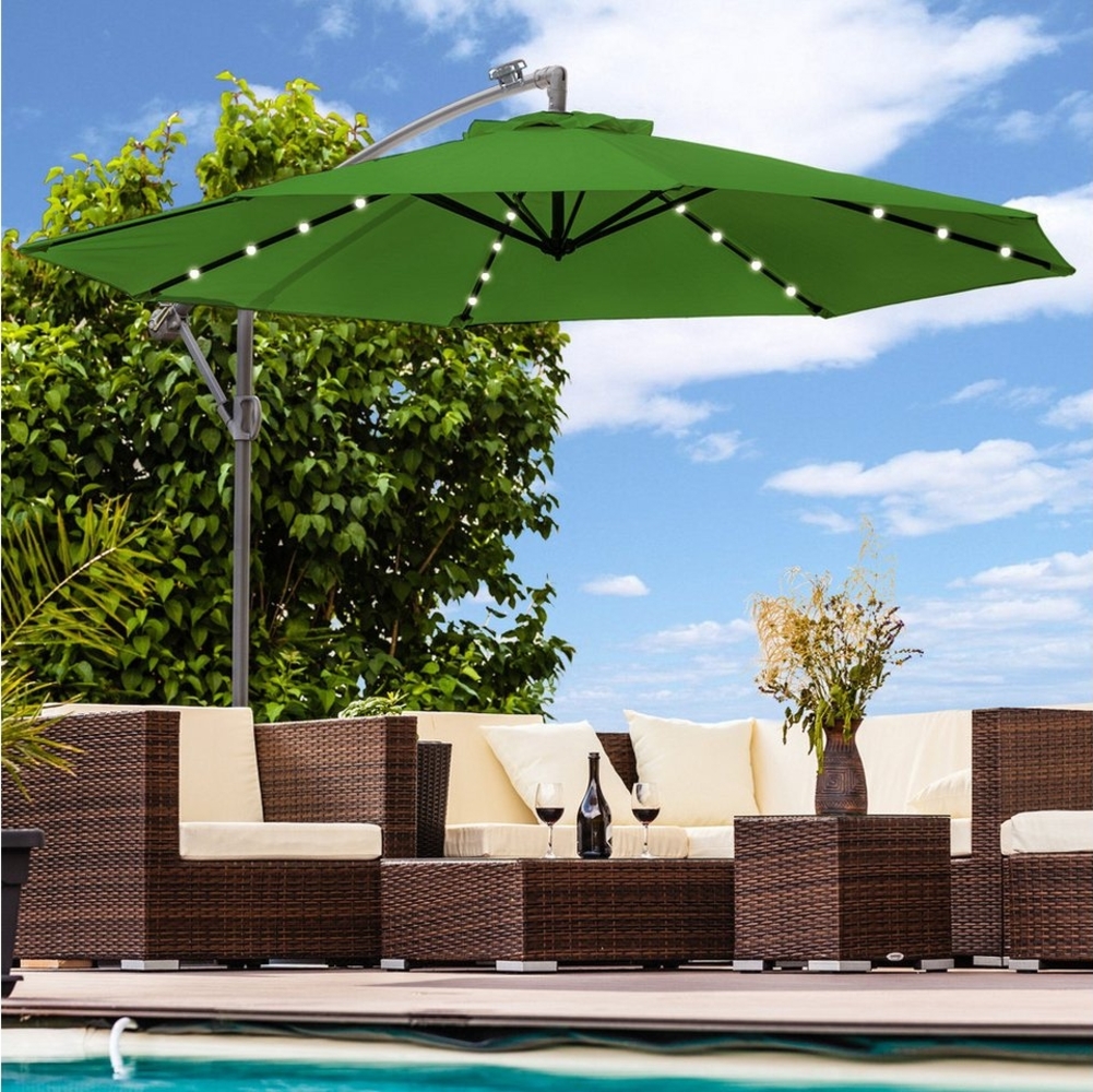 Swing&Harmonie Sonnenschirm mit LED Beleuchtung Luxus Ampelschirm 300 / 350cm, Garten Schirm inkl. Abdeckhaube Bild 1