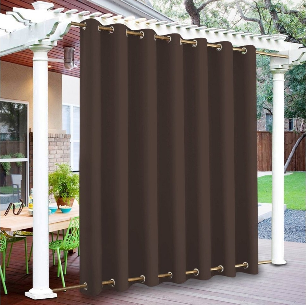 BTTO V&G Vorhang Outdoor Vorhänge,Winddicht Outdoor Gardinen mit Ösen Oben und Unten, Wasserdicht Bild 1