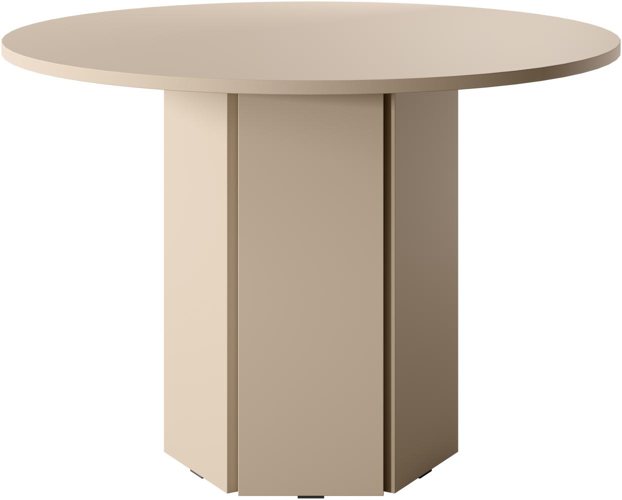 Selsey 'Hexa' Esstisch rund, beige cappuccino, ca. 75 x 110 x 110 cm Bild 1