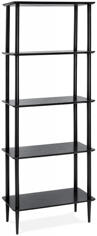 Designer-Regal RACK | Schwarzes Holzregal im skandinavischen Stil, bestehend aus 5 Ablagebrettern | 80 x 40 x 180 cm Kadima Design Bild 1