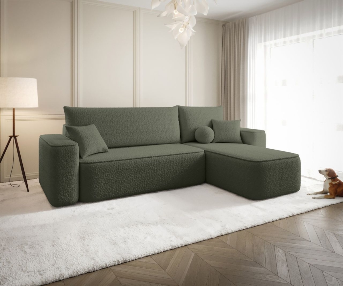 Ecksofa Schlafsofa Sofa AGEPO Stoff Quelle Moosgrün Ottomane Rechts Bild 1