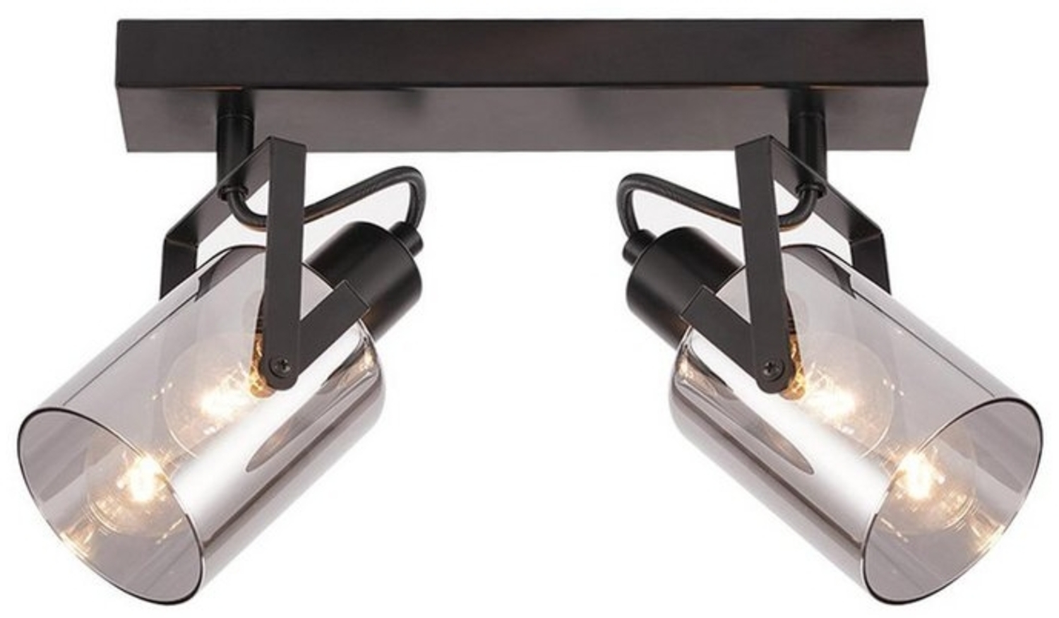 ZMH Deckenstrahler 2/3/4 Flammig Rauchgrau Glas E14 Deckenleuchte für Schlafzimmer, Austauschbare Lichtquelle, ohne Leuchtmittel Bild 1