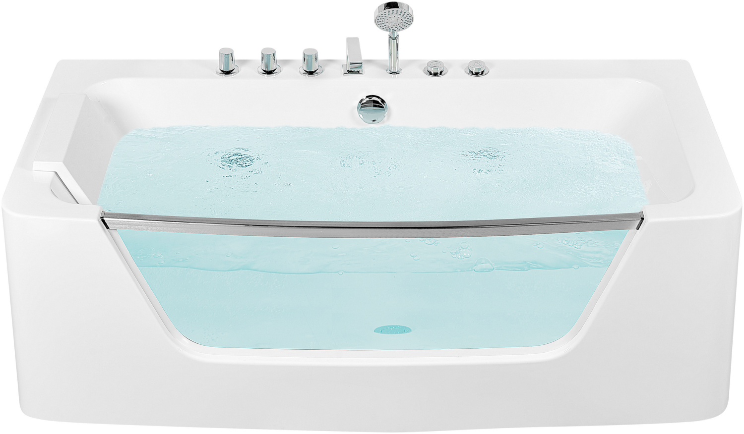 Whirlpool Badewanne weiß rechteckig 170 x 85 cm BARRANCA Bild 1