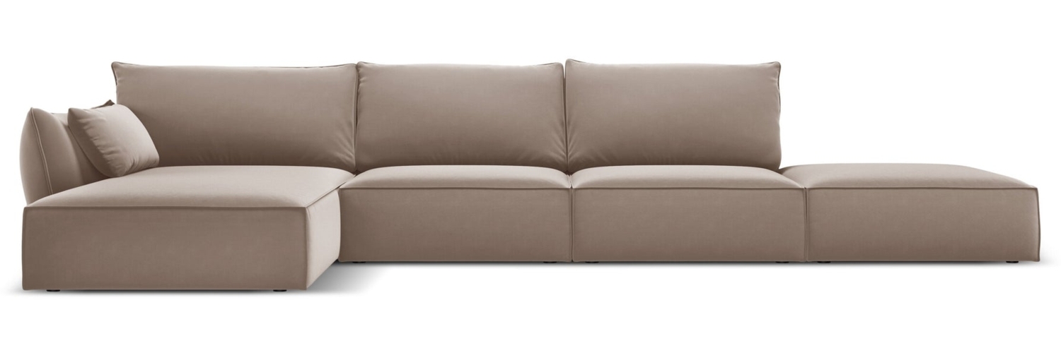 Micadoni Ecksofa Kaelle 5-Sitzer Links Samt Cappuccino Bild 1
