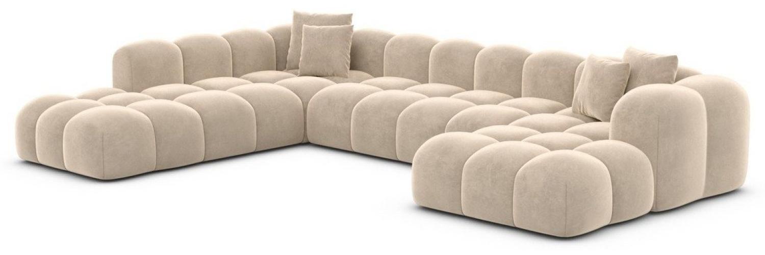 Sofa Dreams Wohnlandschaft Polster Stoffsofa Modern Ottomane Couch Samtstoff Formentera XXL, Loungesofa Bild 1