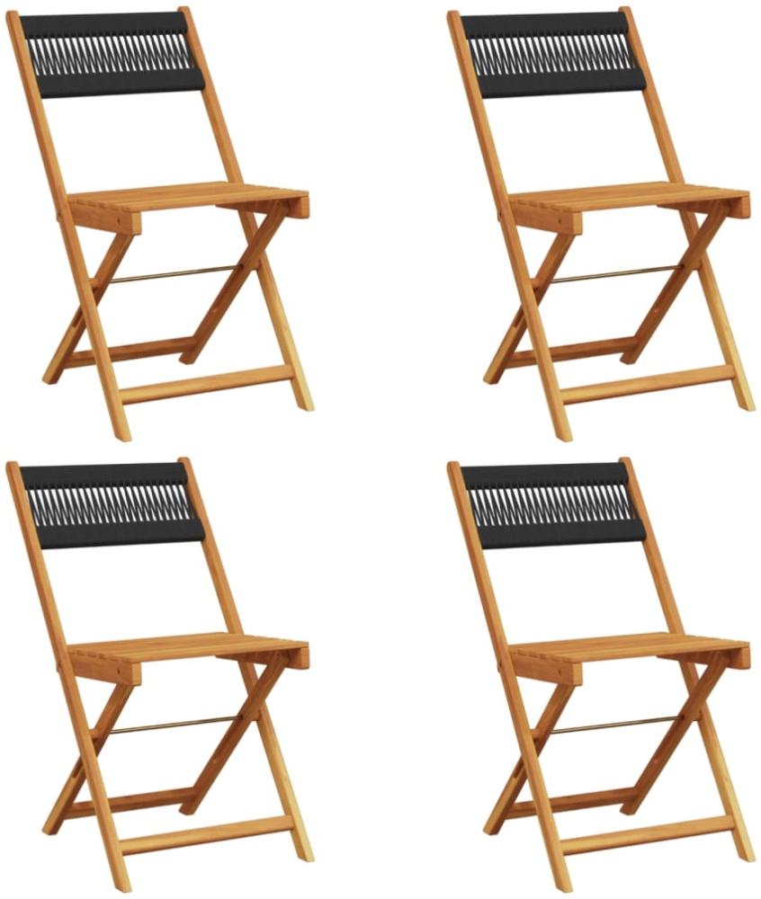 vidaXL Gartenstühle 4 Stk. Klappbar Schwarz Massivholz Akazie 3214601 Bild 1