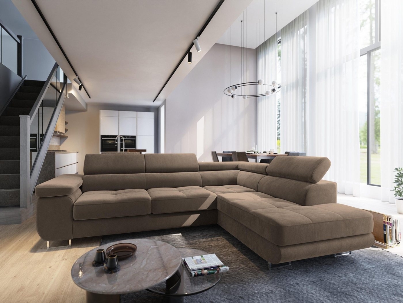 Masseno Ecksofa SELVA mit Schlaffunktion L-Form, Sofa mit Bettkasten Bild 1