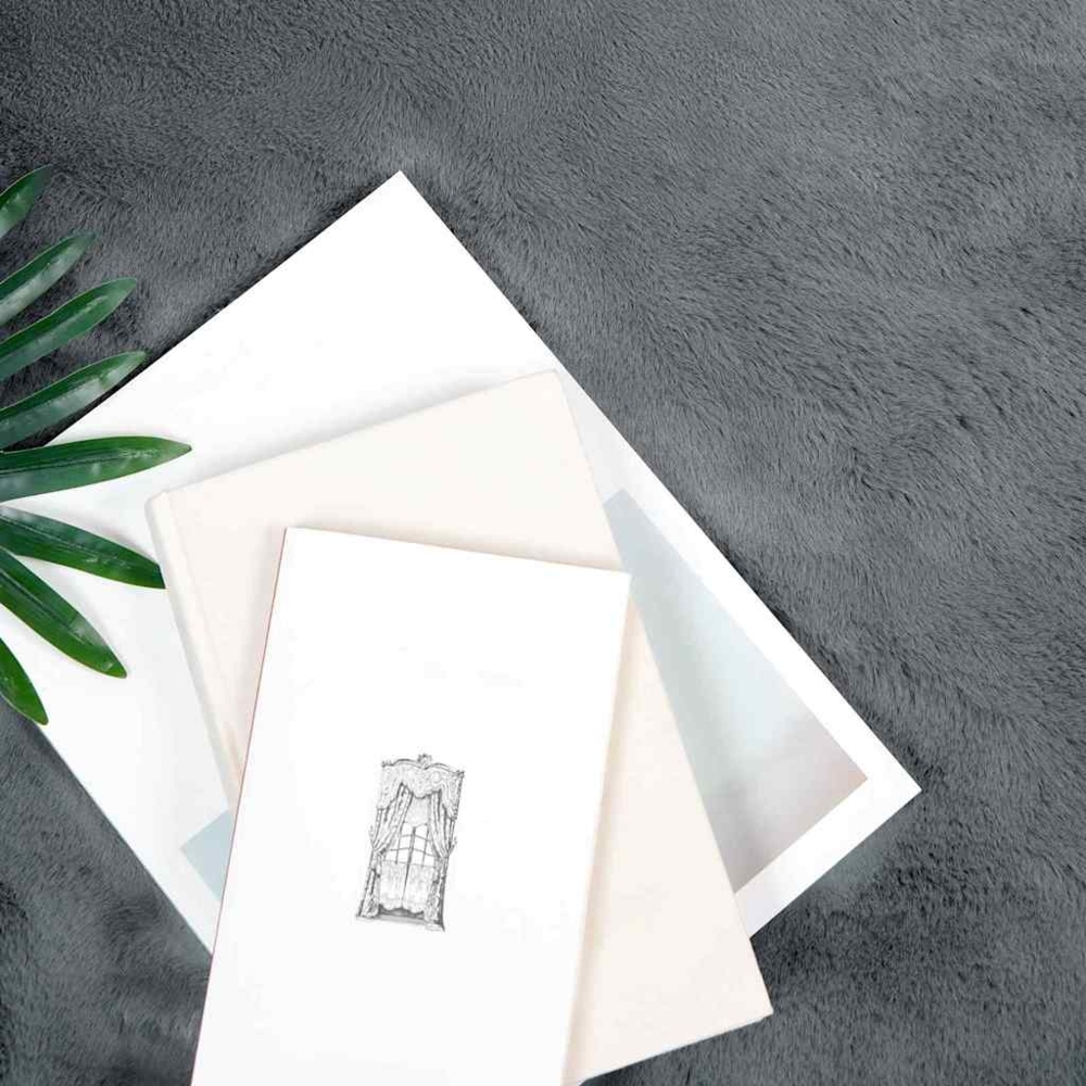 vidaXL Kunstfell Hasen Teppich Anthrazit 240x240 cm Polyester 42021776 Bild 1